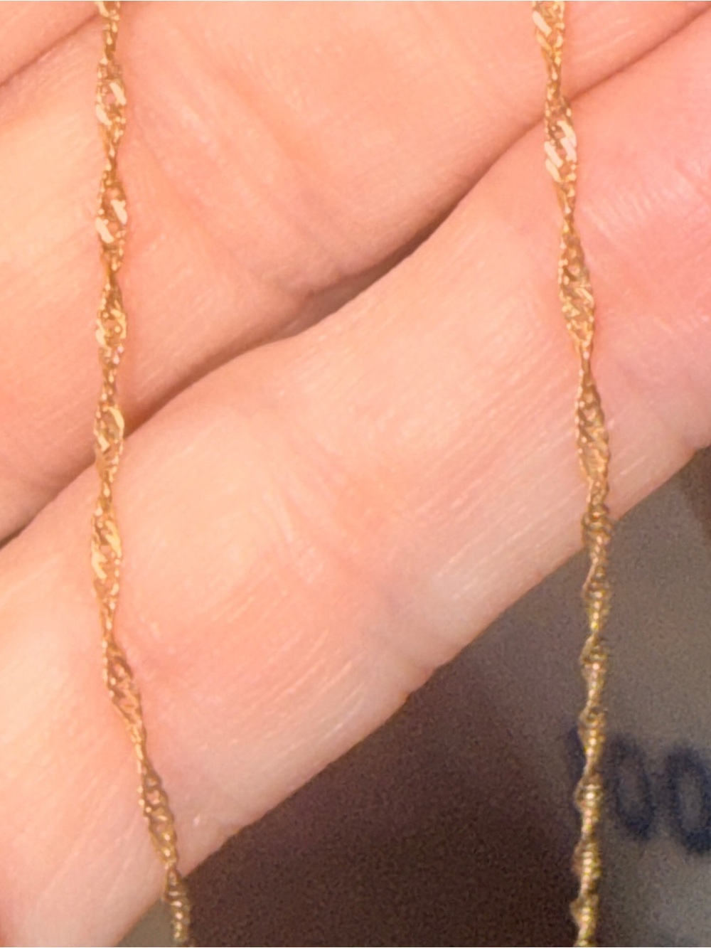 10k Gold Twisted Rope Anklet - B initial removable 9.5” - Picture 3 of 9